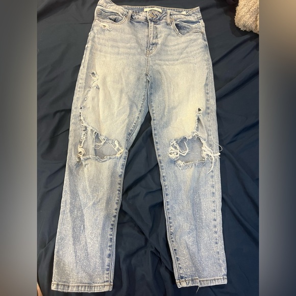 Eunina Super High Rise Mom Crop Jeans Size 11 - Picture 1 of 7